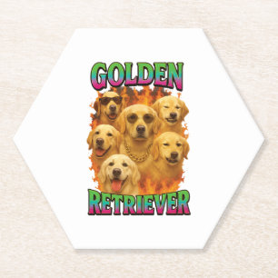 Dessous-de-verre En Papier Retriever doré