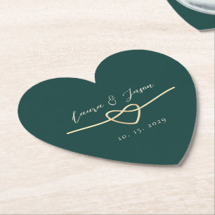 Dessous-de-verre En Papier Romantic Chic Emerald Green Wedding Party
