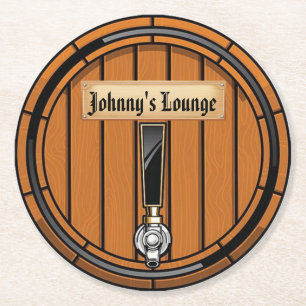Dessous de verre en papier rond Johnny's Lounge
