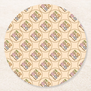 Dessous de verre en papier rond Logo de l'entrepri