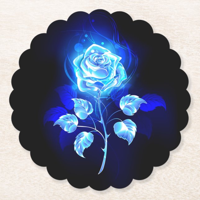 Dessous-de-verre En Papier Rose bleu brûlant (Devant)