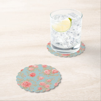Dessous-de-verre En Papier Roses roses roses Motif Floral