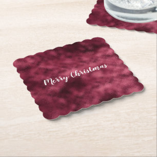Dessous-de-verre En Papier Rouge Bourgogne de Noël