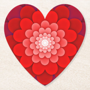 Dessous-de-verre En Papier Rouge Floral Mandala-58566