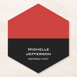Dessous-de-verre En Papier Rouge Vertical Noir Abstrait Moderne Design tendan