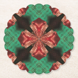 Dessous-de-verre En Papier Ruban rouge Satin Bow Green Crisscross