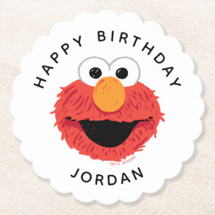 Dessous-de-verre En Papier Rue Sésame Elmo Birthday Chalkboard
