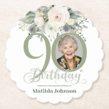 Sage Floral Photo 90e Anniversaire
