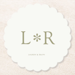Dessous-de-verre En Papier Sage & Ivory Simple Chic Couple
