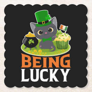 Dessous-de-verre En Papier Saint Patrick's Day Être chanceux