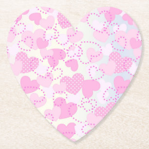 Dessous-de-verre En Papier Saint Valentin Coeurs roses Arrière - plan-38923