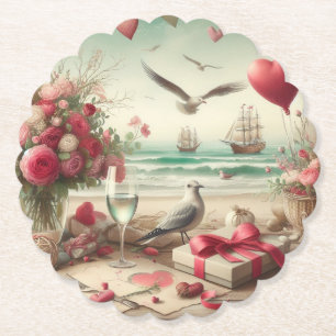 Dessous-de-verre En Papier Saint-Valentin côtière/nautique