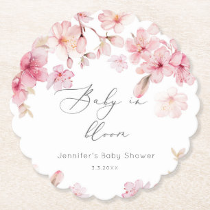 Dessous-de-verre En Papier Sakura bébé en fleurs de cerisier dans le baby sho