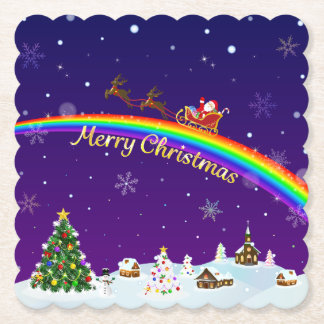 Dessous-de-verre En Papier Santa Claus arc-en-ciel