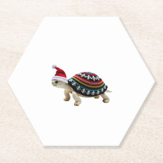 Dessous-de-verre En Papier Santa Hat Tortoise - Vintage Sea Turtle Xmas Ugly 