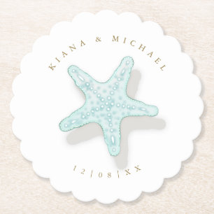 Dessous-de-verre En Papier Seam Beach Wedding Starfish ID837