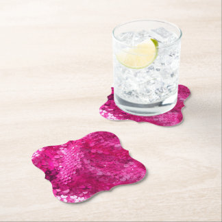 Dessous-de-verre En Papier Sequins Rose Chaud
