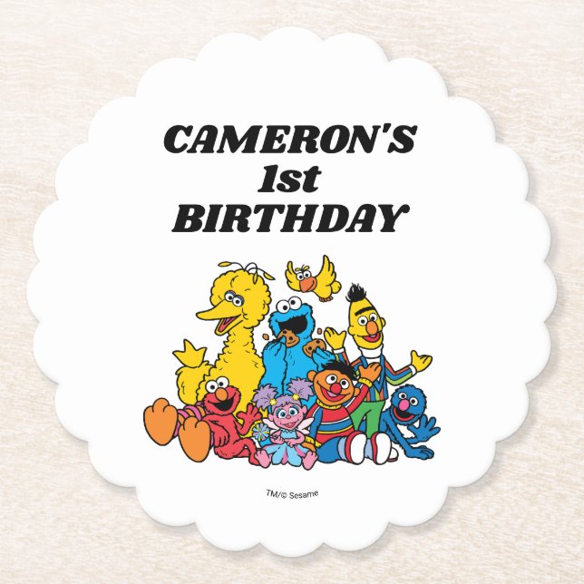 Dessous-de-verre En Papier Sesame Street Pals 1er anniversaire (Devant)