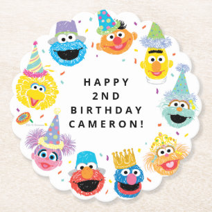 Dessous-de-verre En Papier Sesame Street Pals Confetti Anniversaire