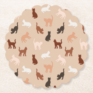 Dessous-de-verre En Papier Silhouette de chat