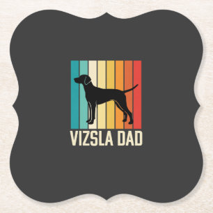 Dessous-de-verre En Papier Silhouette de chien papa Vizsla rétro