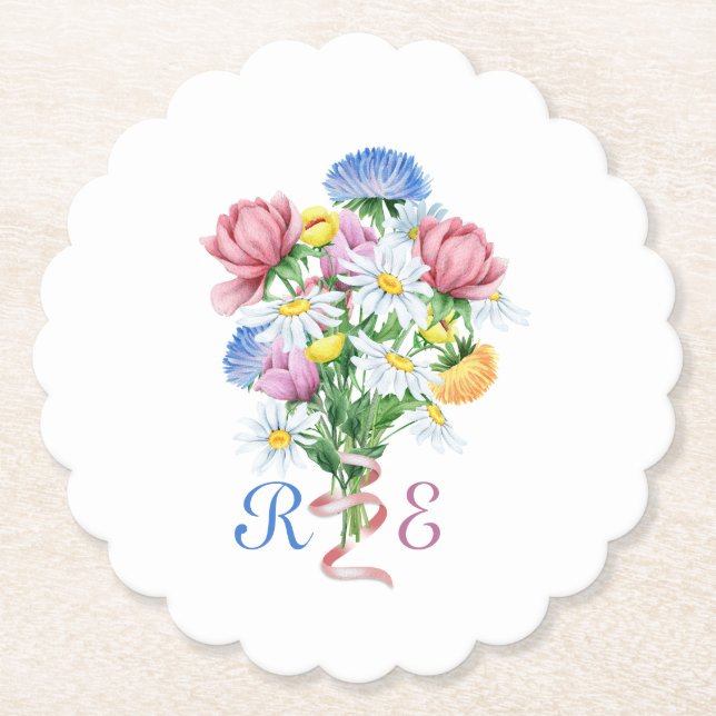 Dessous-de-verre En Papier Simple Garden Spring Daisy Wildflower Minimal (Devant)