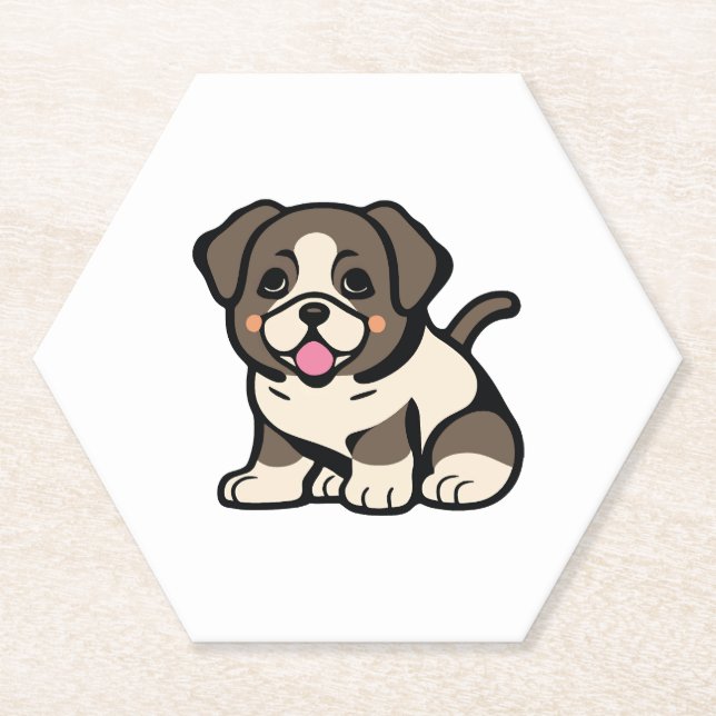 Dessous-de-verre En Papier Simple mignon chien Copier Copier Copier (Devant)