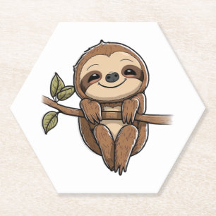 Dessous-de-verre En Papier Sloth Cute Sloth Cute Cartoon