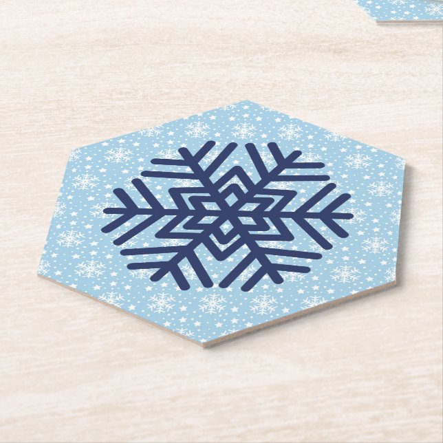Dessous-de-verre En Papier Snowflake Absorbent Christmas (Incliné)