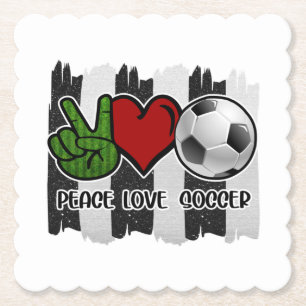 Dessous-de-verre En Papier Soccer paix et amour