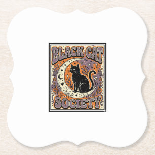 Dessous-de-verre En Papier Société du chat noir Chat noir Art vectoriel vinta
