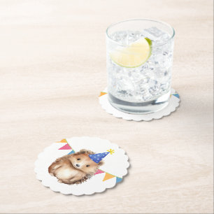Dessous-de-verre En Papier Soirée d'anniversaire de l'enfant de mignonne Héri
