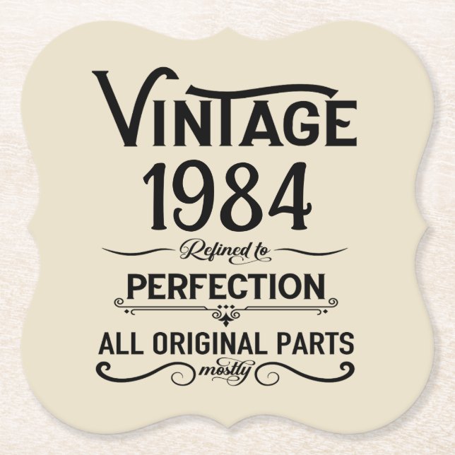 Dessous-de-verre En Papier Soirée de 40 ans vintage personnalisée (Devant)