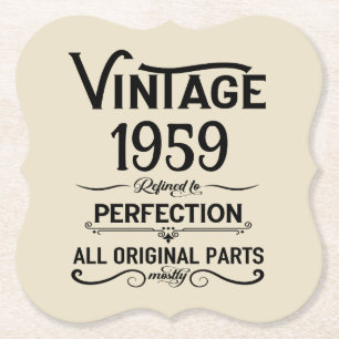 Dessous-de-verre En Papier Soirée personnalisée vintage de 65e anniversaire