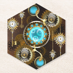 Dessous-de-verre En Papier Steampunk Rusty Background