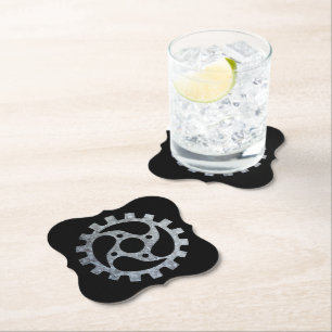 Dessous-de-verre En Papier Steampunk Silver Zinc Gear VI