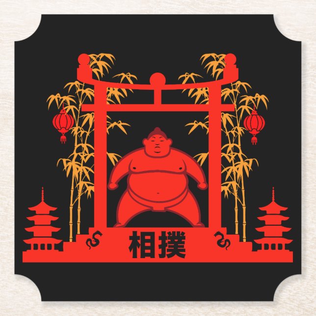 Dessous-de-verre En Papier Sumo Wrestler (Devant)