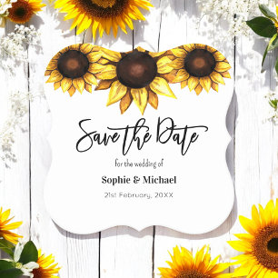 Dessous-de-verre En Papier Sunflower Enregistrer la date Mariage