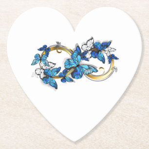 Dessous-de-verre En Papier Symbole infini de papillons Morpho bleus