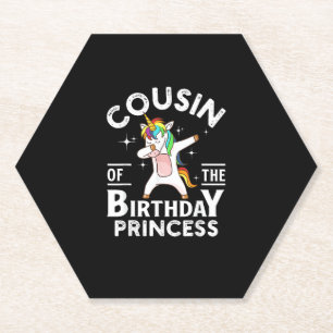 Dessous-de-verre En Papier T-Shi de la cousine de la princesse d'anniversaire
