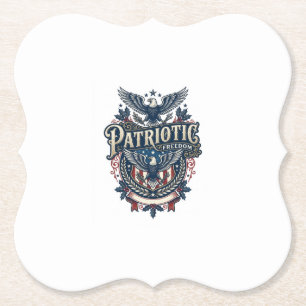 Dessous-de-verre En Papier T-shirt graphique vectoriel de Noël patriotique (2