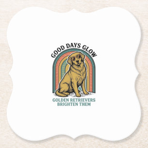 Dessous-de-verre En Papier T-shirt vintage Golden Retriever Gravure Rétro Chi
