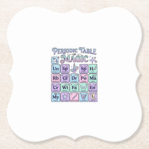 Dessous-de-verre En Papier Table périodique licorne de magie Graphisme Merch