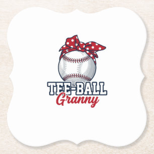 Dessous-de-verre En Papier Tee Ball Mamie Baseball Bow Vintage Shirt_1