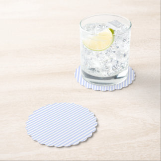 Dessous-de-verre En Papier Tendre Bleu Bébé Ciel Bleu Pâle et Rayure Blanche