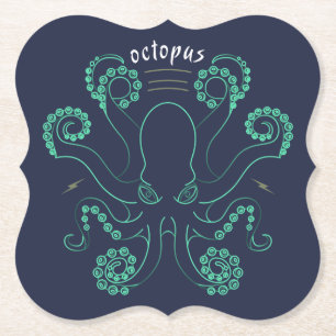 Dessous-de-verre En Papier Tentacules de céphalopodes octopus