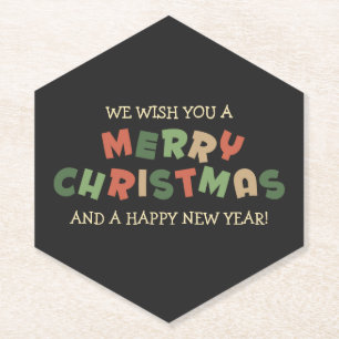 Dessous-de-verre En Papier Texte coloré joyeux Noël heureux nouvelle année
