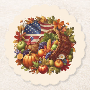 Dessous-de-verre En Papier Thanksgiving/American/Turkey/Fall