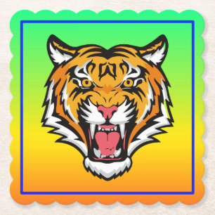 Dessous-de-verre En Papier Tigre torche tête-25818