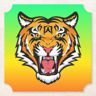 Dessous-de-verre En Papier Tigre torche tête-25818